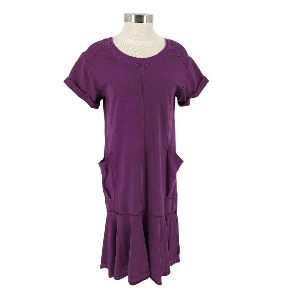 Saturday Sunday Midi Joella Shirt Dress Purple Short Sleeve Anthropologie